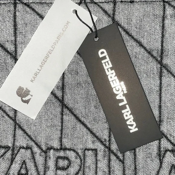 NWT Karl Lagerfeld Amour Denim Quilted Tote Bag 13.5 x 6 x 14 - Picture 12 of 15